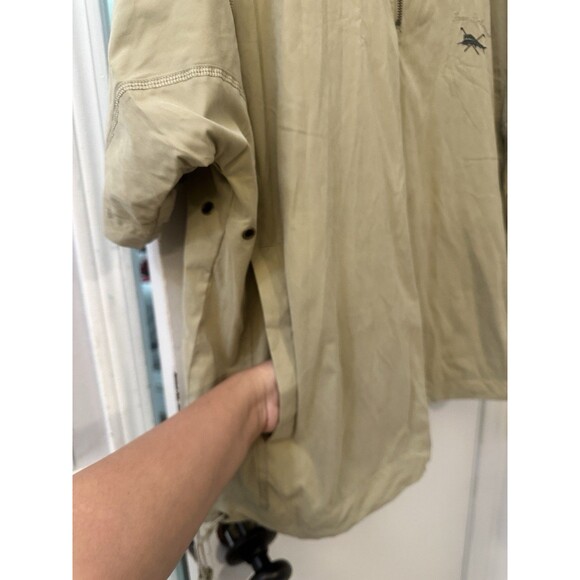 Tommy Bahama Jacket Mens XL Beige 1/4 Zip Short Sleeve Pullover Golf Adult - Picture 4 of 11
